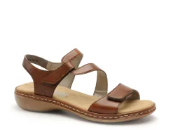 Rieker 659C7 Marron Sandales Plates Femme