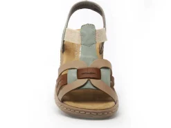 Rieker 65918 Kaki Sandales Plates Femme