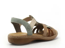 Rieker 65918 Kaki Sandales Plates Femme