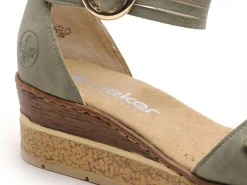Rieker 63780 Kaki Sandales à Talons Femme