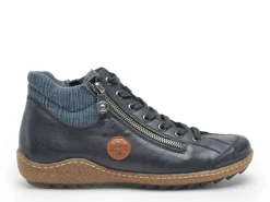 Rieker L7514 Bleu Boots et Bottines Plates Femme