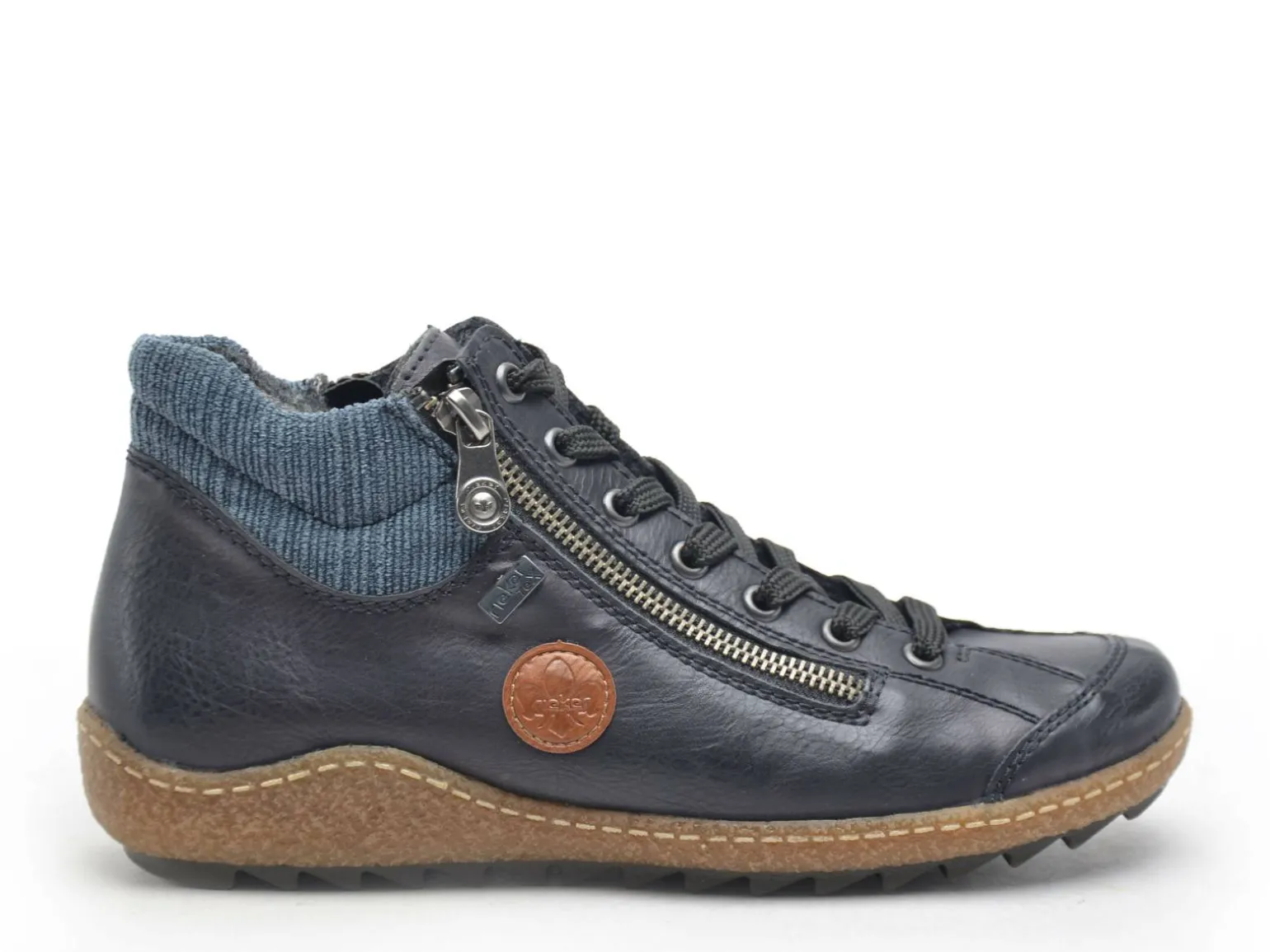 Rieker L7514 Bleu Boots et Bottines Plates Femme