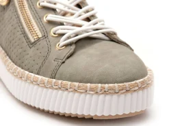 Rieker M2940 Kaki Baskets Basses Femme