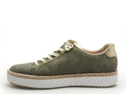 Rieker M2940 Kaki Baskets Basses Femme