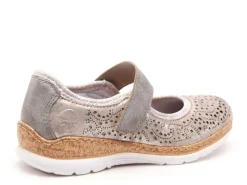 Rieker N4299 Argent Ballerines Femme