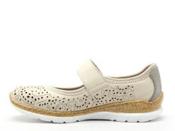 Rieker N4299 Beige Ballerines Femme