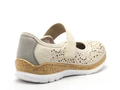 Rieker N4299 Beige Ballerines Femme