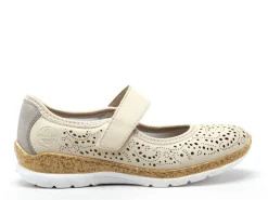 Rieker N4299 Beige Ballerines Femme