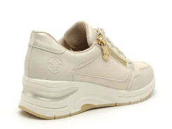 Rieker N9301 Beige Baskets Basses Femme