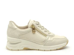 Rieker N9301 Beige Baskets Basses Femme