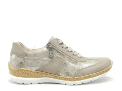 Rieker N4221 Beige Baskets Basses Femme