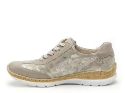 Rieker N4221 Beige Baskets Basses Femme
