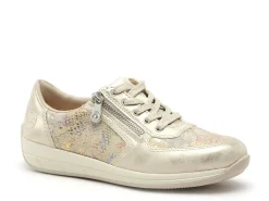 Rieker N1112 Beige Baskets Basses Femme