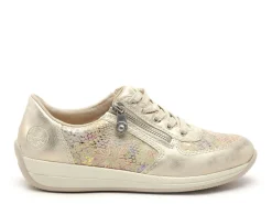 Rieker N1112 Beige Baskets Basses Femme