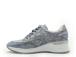 Rieker N4316 Bleu Baskets Basses Femme