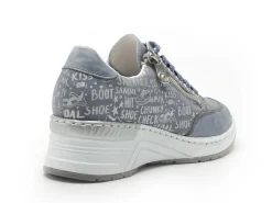 Rieker N4316 Bleu Baskets Basses Femme