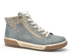 Rieker N0709 Bleu Boots et Bottines Plates Femme