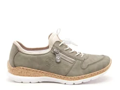 Rieker N42GO Kaki Baskets Basses Femme