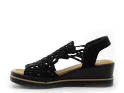 Rieker 67465 Noir Sandales à Talons Femme