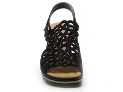Rieker 67465 Noir Sandales à Talons Femme