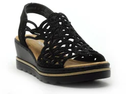 Rieker 67465 Noir Sandales à Talons Femme