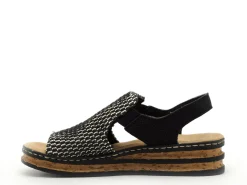 Rieker 62971 Noir Sandales à Talons Femme