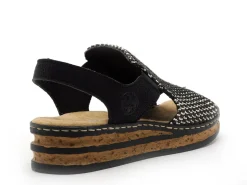 Rieker 62971 Noir Sandales à Talons Femme
