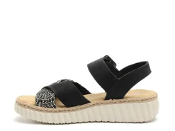 Rieker 69269 Noir Sandales à Talons Femme