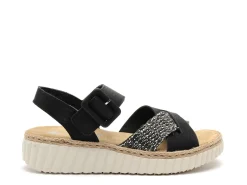 Rieker 69269 Noir Sandales à Talons Femme