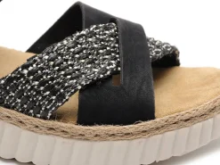 Rieker 69269 Noir Sandales à Talons Femme