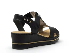 Rieker 67498 Noir Sandales à Talons Femme