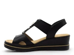 Rieker 67498 Noir Sandales à Talons Femme