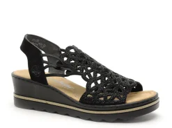 Rieker 67465 Noir Sandales à Talons Femme
