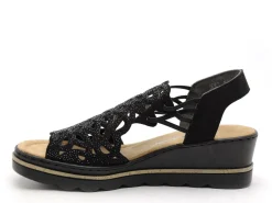 Rieker 67465 Noir Sandales à Talons Femme