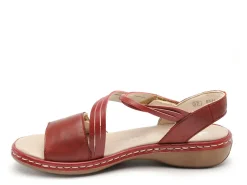 Rieker 65964 Rouge Sandales Plates Femme