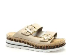 Rieker V7955 Beige Mules et Sabots à Talons Femme