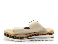 Rieker V7955 Beige Mules et Sabots à Talons Femme