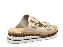 Rieker V7955 Beige Mules et Sabots à Talons Femme