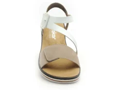 Rieker V3660 Beige Sandales Plates Femme
