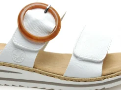 Rieker V0692 Blanc Mules et Sabots Plats Femme