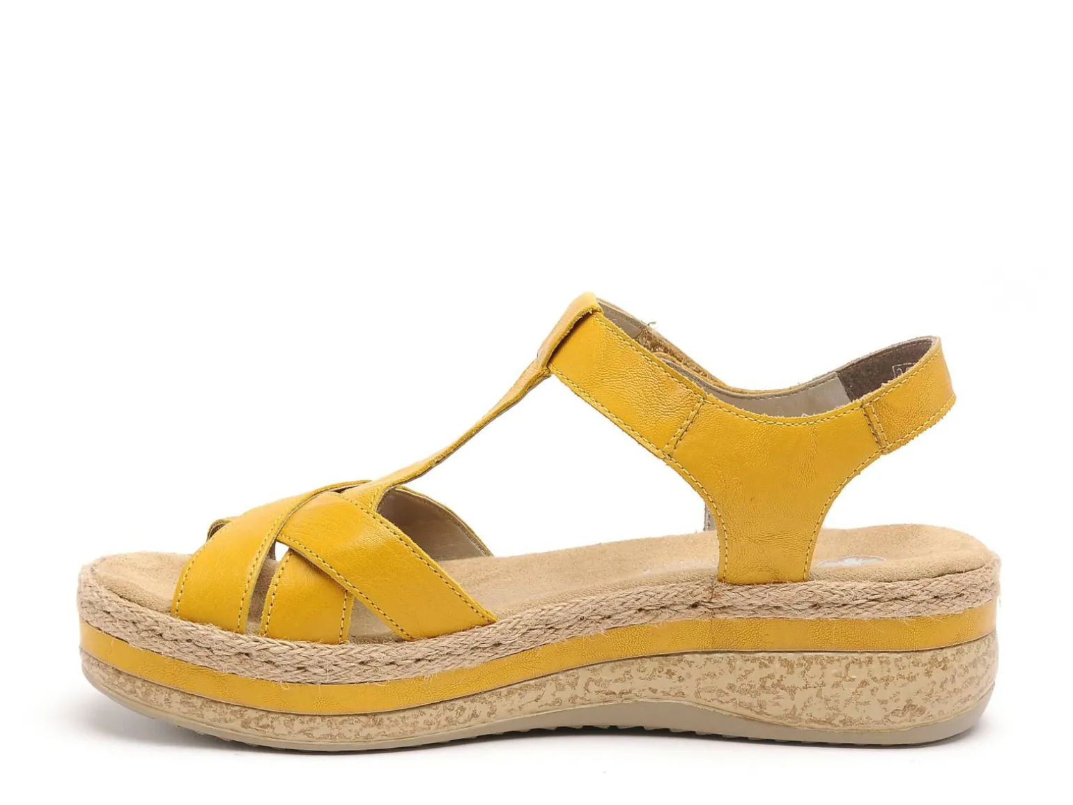 Rieker V0919 Jaune Sandales Plates Femme