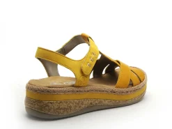 Rieker V0919 Jaune Sandales à Talons Femme