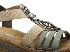 Rieker V0920 Kaki Sandales à Talons Femme