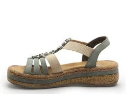 Rieker V0920 Kaki Sandales à Talons Femme