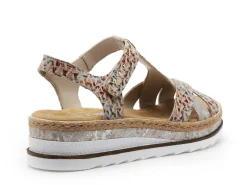 Rieker V7919 Multicolore Sandales à Talons Femme