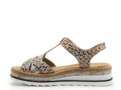 Rieker V7919 Multicolore Sandales à Talons Femme