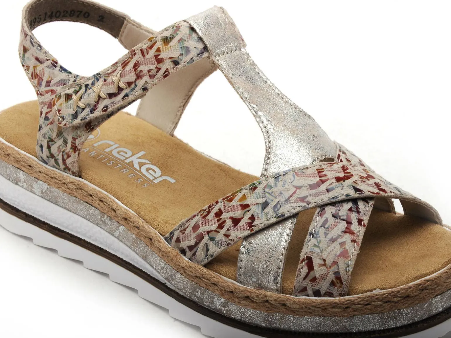 Rieker V7919 Multicolore Sandales à Talons Femme