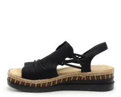Rieker V7972 Noir Sandales à Talons Femme