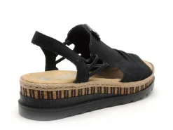 Rieker V7972 Noir Sandales à Talons Femme