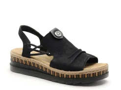 Rieker V7972 Noir Sandales à Talons Femme